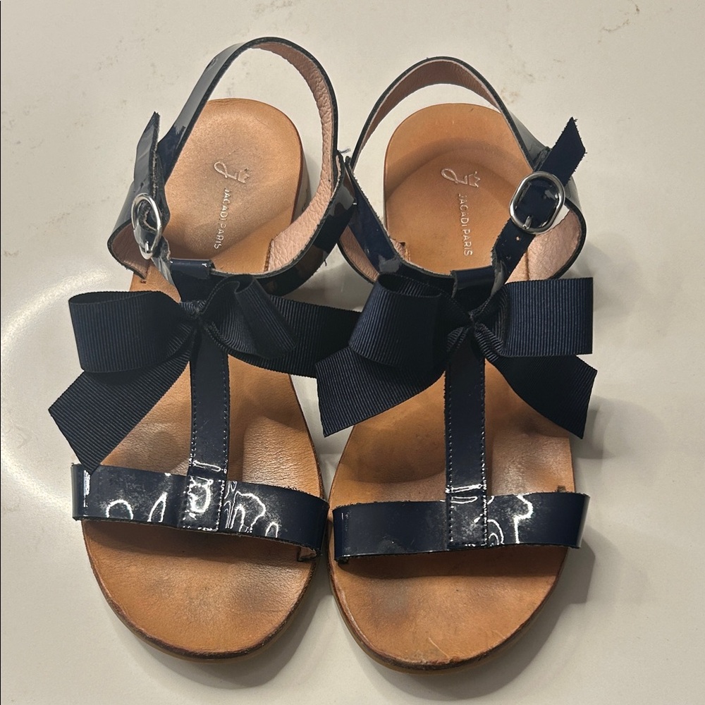 Jacadi Navy Blue Kids Sandals with Bow